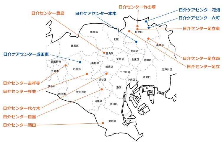 日本介護センター事業所MAP