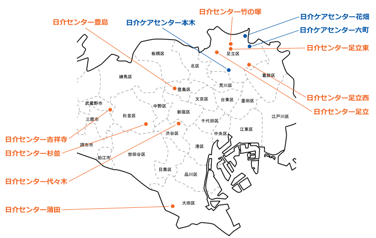 日本介護センター事業所MAP